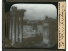Lastra fotografica Roma Tempio di Saturno e Foro Romano - Campo Vaccino