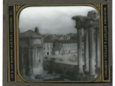 Lastra fotografica Roma Tempio di Saturno e Foro Romano - Campo Vaccino