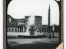 Lastra fotografica Roma Piazza San Pietro Fontana del Maderno Obelisco Vaticano Fontana del Bernini